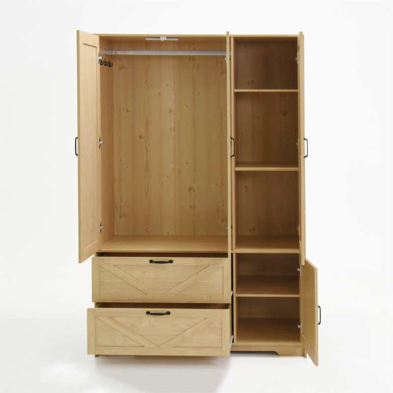 Garde-robe 4 portes avec miroir