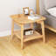  Table d'appoint 2 pièces en bambou avec tablette de rangement en rotin et table de bout Boho