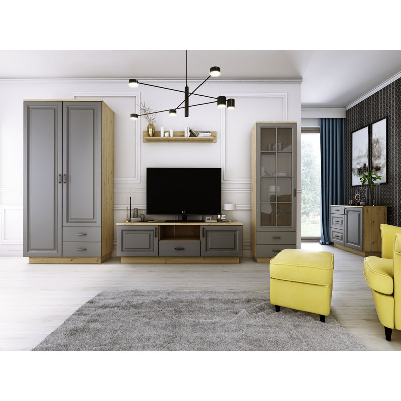 Emond Display Cabinet,  Grey/Brown