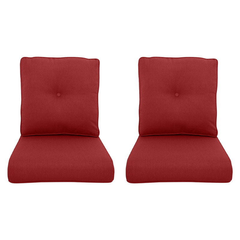 Coussins de remplacement pour meubles d'extérieur 24 po x 22 po Carolina, 2, Rouge