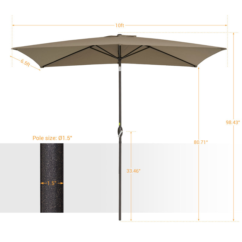 Parasol de marché Doray, Taupe