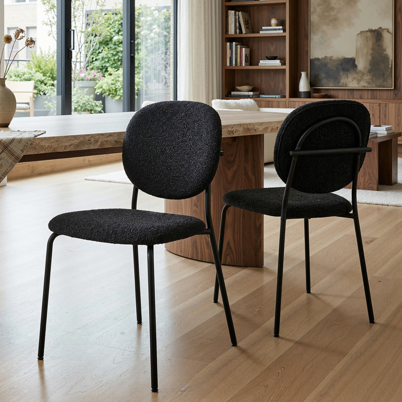 Chaise de salle à manger Ranburne Boucle, Noir