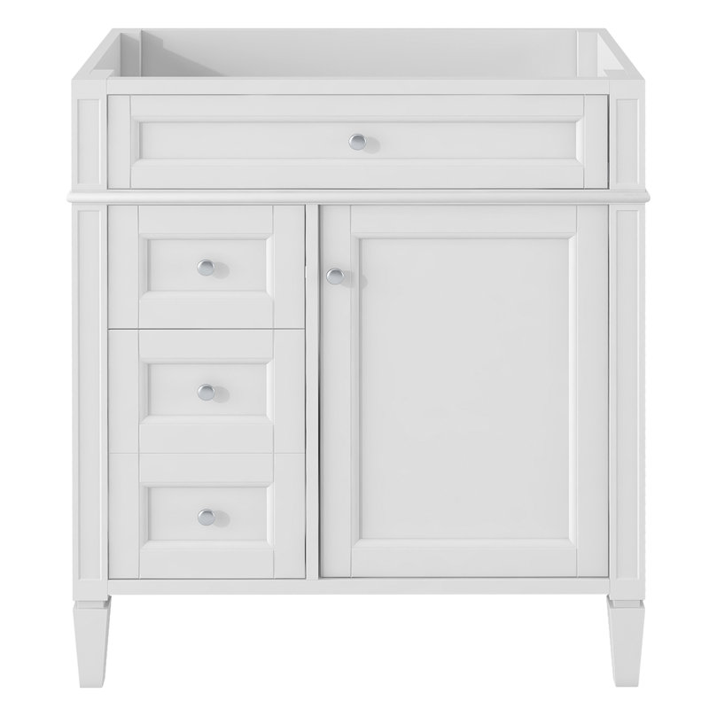 Meuble-lavabo de salle de bain de 30 po sans lavabo supérieur, armoire de rangement moderne avec 2 tiroirs et un tiroir rabattable (BASSIN INCLUS)