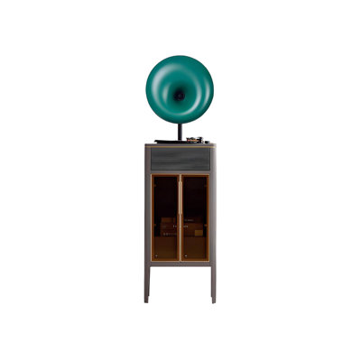 Tourne-disque Bluetooth rétro 17,72 po avec cadre en bois d'hévéa et haut-parleurs intégrés