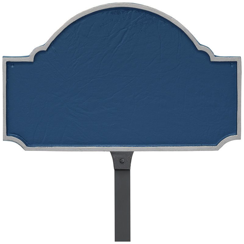 Enseigne d’adresse pour pelouse sur 1 ligne fitzgerald, Bleu de mer / Argent