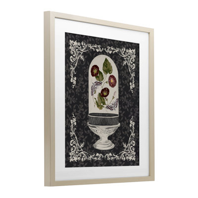 «Moths & Poppies in Glass Dome», reproduction encadrée sous verre, design par Radhika Modi