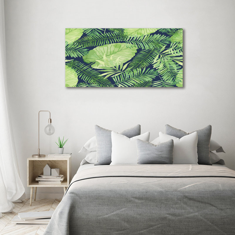 Tropical Leaves - No Frame Print, Canvas, 70cm H x 140cm W