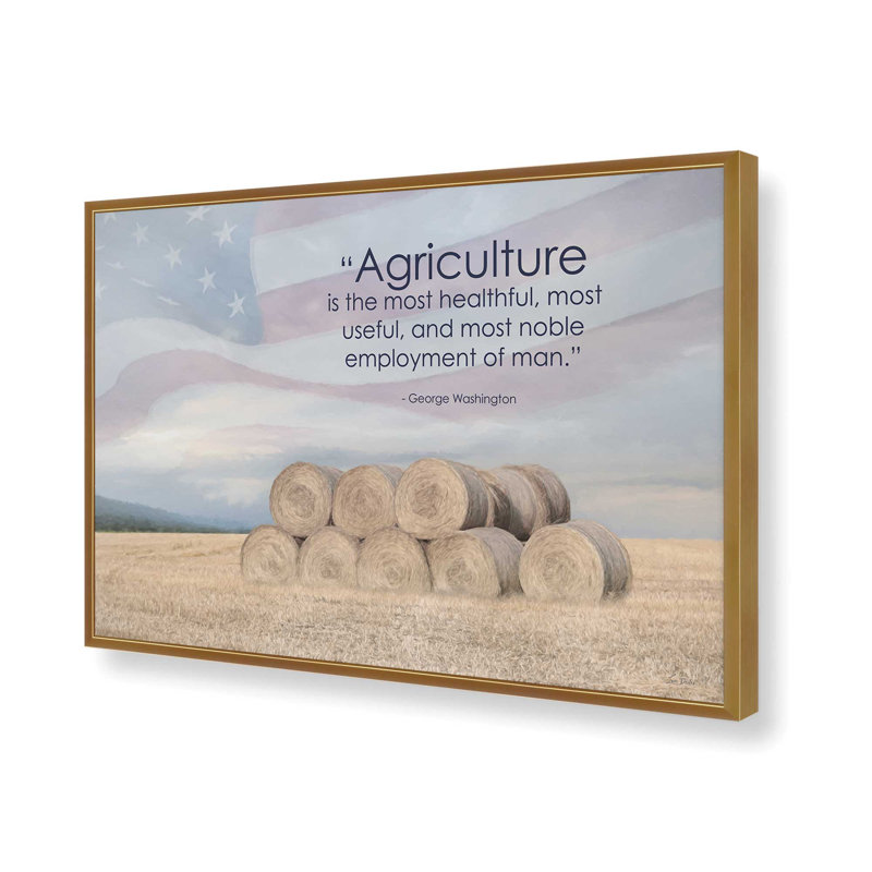 "L'agriculteur" par Lori Deiter, 48 W x 32 H, Gold, Framed Print