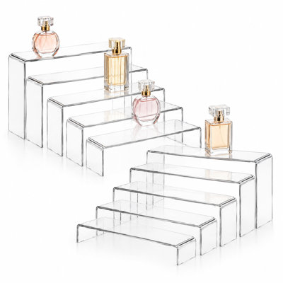 Ensemble de 10 présentoirs en acrylique transparents, supports gigognes en forme de U pour parfums, objets de collection et desserts