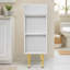 Meuble-lavabo blanc 21,6 po, armoire combinée, meuble de rangement pour salle de bain, lavabo simple en céramique, rangement sur le côté droit