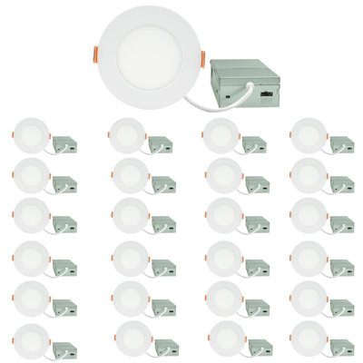 Ensemble de 24 lumières encastrées à DEL de 4 po à DEL 5CCT