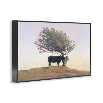 Giclée encadrée de bovins noirs et blancs, design par Kent Lovelace