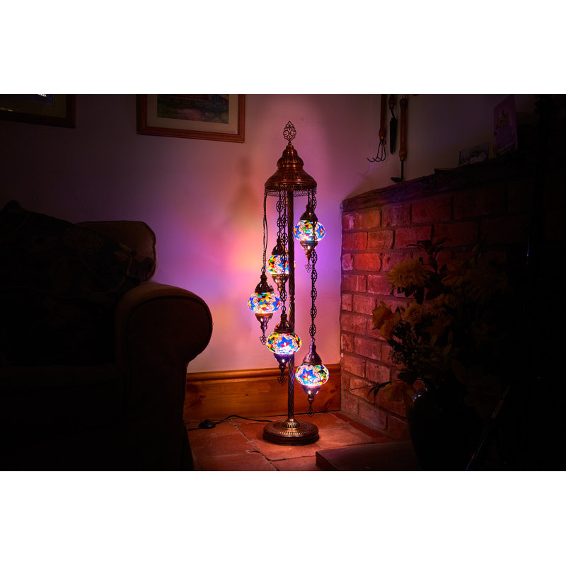 Karlie 124 H cm Floor Lamp, Blue/Yellow/Green