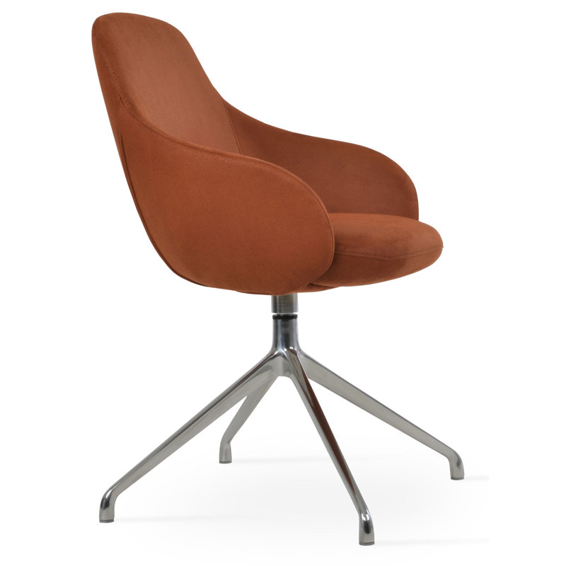 Chaise avec accoudoirs en métal Gazel, Cannelle