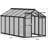 6x10 ft Polycarbonate Greenhouse Upgraded handle model - Heavy-Duty Aluminum Walk-in Garden House with Roof Vent & Lockable Sliding Door - UV Protection & Snow Load Resistant - Integrated Drainage for Backyard, Patio, Lawn, Gray-125096572-125096571