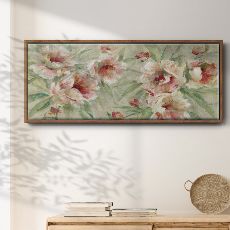 Pivoine plaisir - toile encadrée, H 8 po x l 20 po