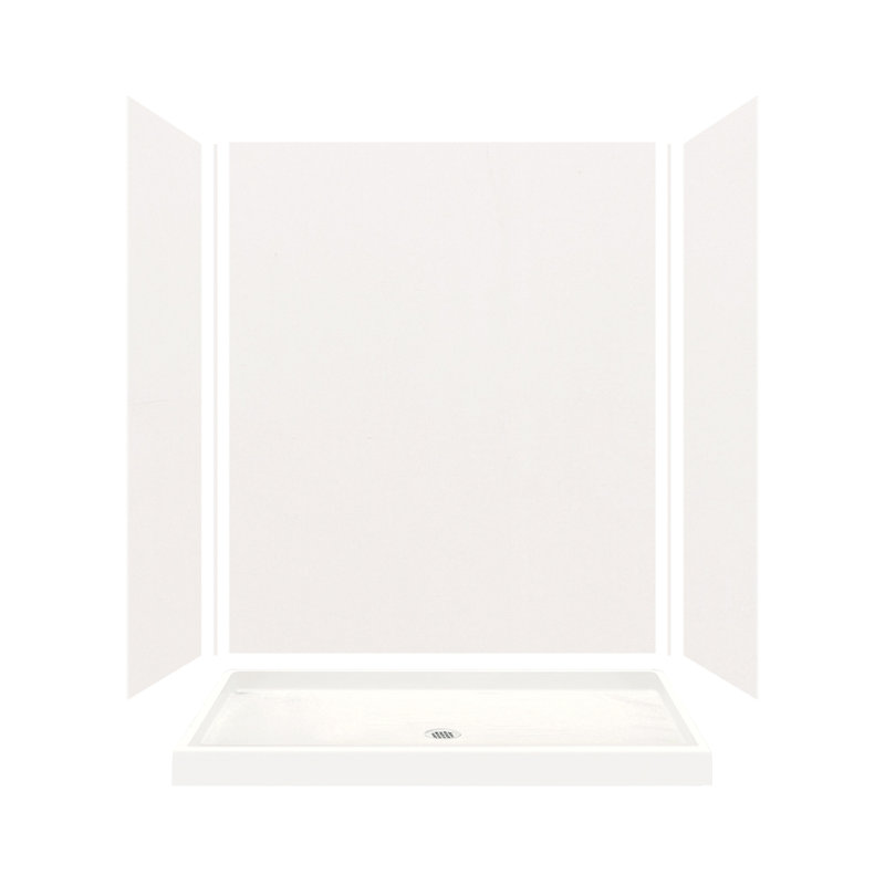 60'' W 72'' H Framed Rectangle Shower Stall, White
