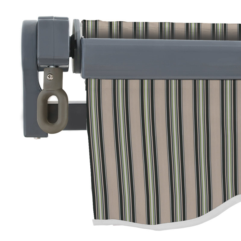 Porterville Multi-Stripe Retractable Patio Outdoor Awning, 300cm W x 250cm D