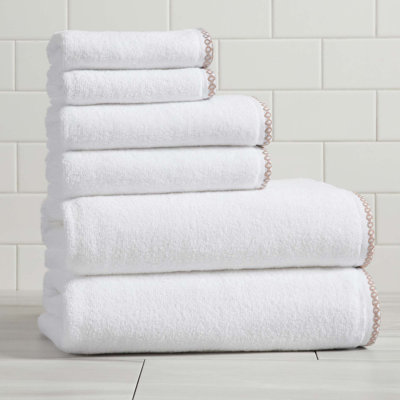 Lightweight Cotton Decorative Border Bath Towel Set