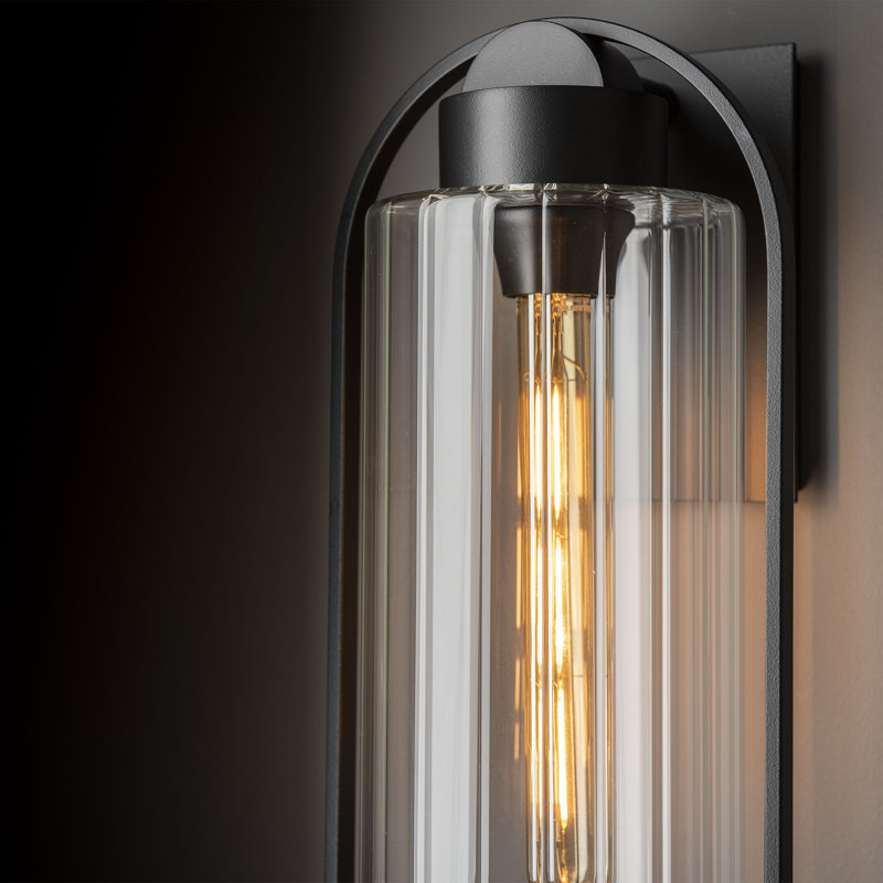 Alcove Aluminum Wall Light, Clear Glass, Coastal Black, 23.2" H x 7.8" W x 8.3" D