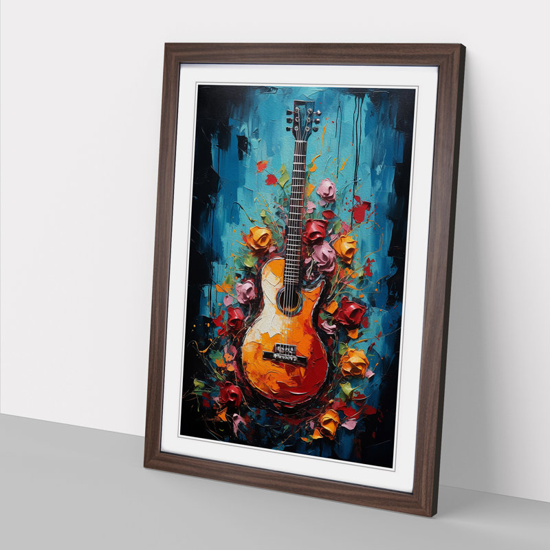 Guitar Expressionism - Framed Print, Walnut Framed, 46cm H x 34cm W