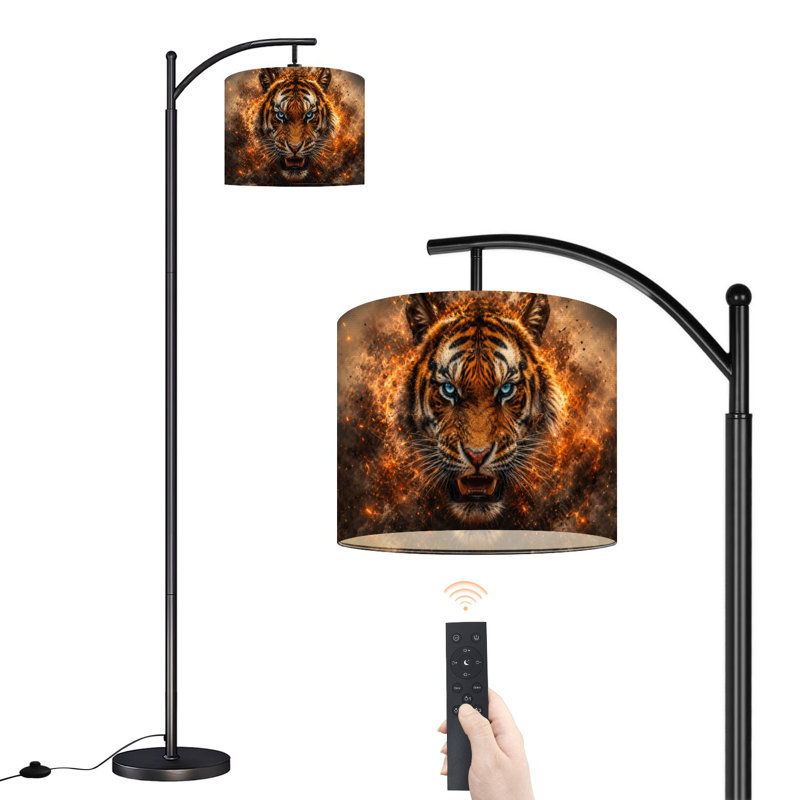 Lampe sur pied à arc avec abat-jour réglable Fierce Tiger Lovers