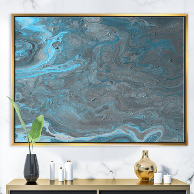 Paysage de marbre bleu et gris-reproduction d’art sur toile