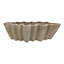 Earthenware Decorative Bowl With Wavy Sculpted Design - 17" Taupe Tabletop Accent For Home, Office, Or Living Room Decor