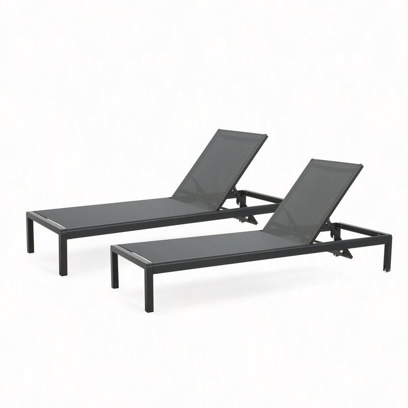 Chaise longue Kd Blk (Mp2) (ensemble de 2), Noir
