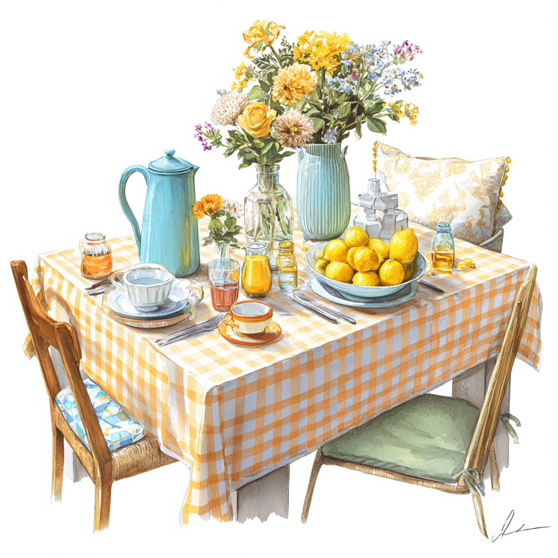 Ensoleillé, petit déjeuner, art mural sur toile, L 30 po x H 30 po x P 1,5 po