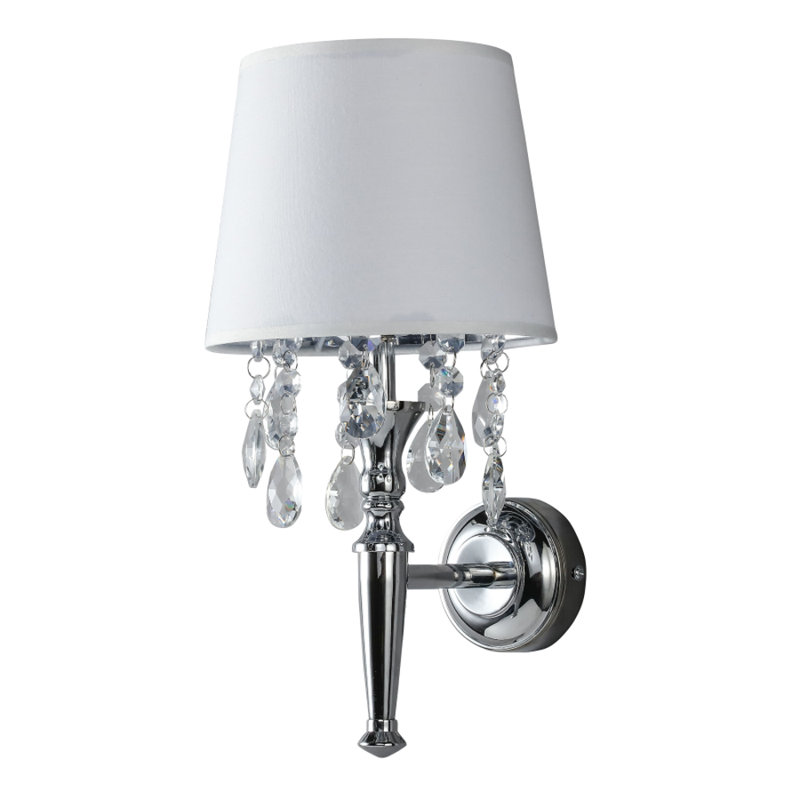1 - Light Dimmable Chrome Wallchiere, White