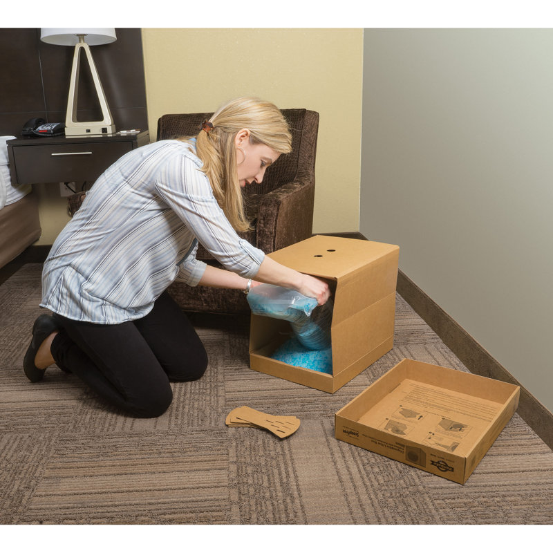 Collapsible Cardboard Cat Litter Box with Blue Crystal Litter