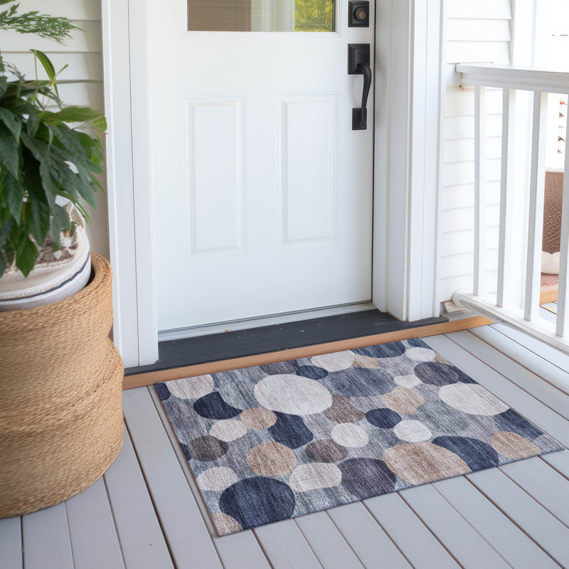 Machine Washable Indoor/Outdoor Jozwiak ACN2375 Geometric Rug, Rectangle 1'8" x 2'6"