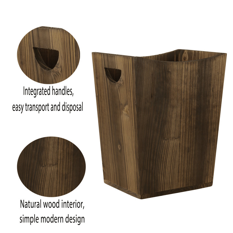 Poubelle en bois massif 6 gallons