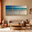 Plage, océan, vagues, plage, sable, coucher de soleil, ciel, horizon, eau, ensemble de 3 impressions sur toile-16216208