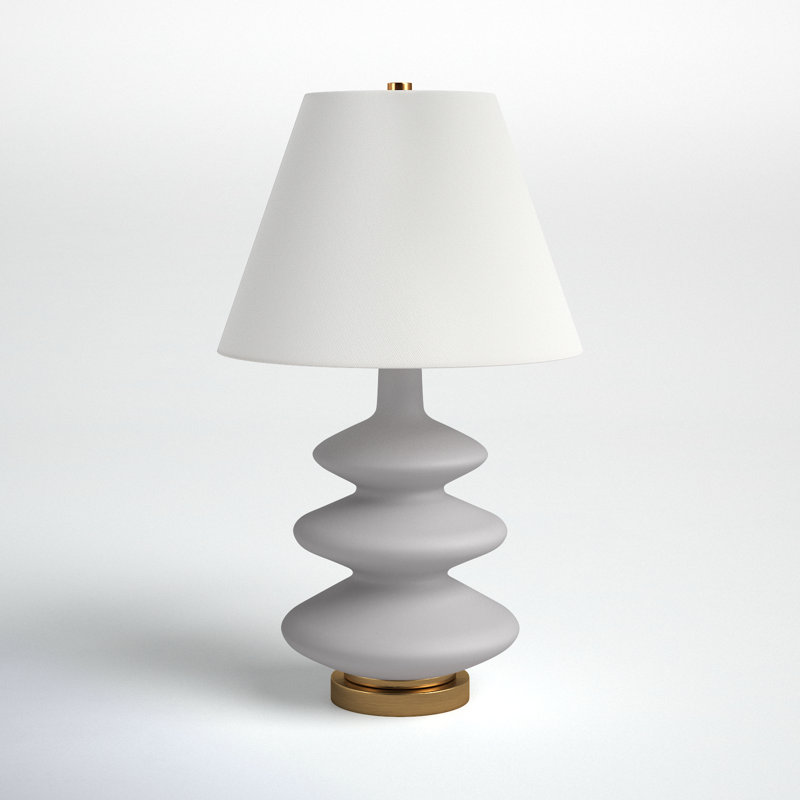 Danelea Glass Table Lamp, Cool Gray