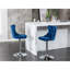 Pivotant en velours bleu réglable de 25 à 33 pouces de hauteur, avec dossier confortable pour la maison et l'îlot de cuisine d'un pub 2 places-121075506-121075513