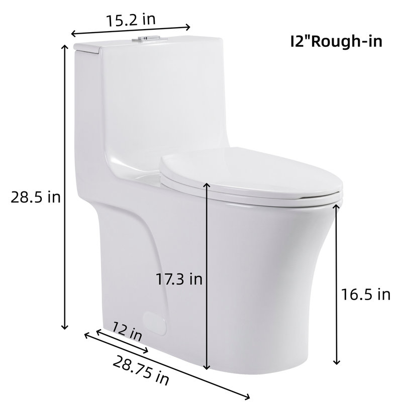 One Piece Elongated Toilet with Tornado Flush, 1.1/1.6 GPF Dual Flush, ADA Height 17", Soft Close Seat