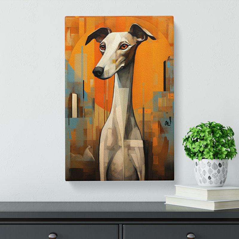 Whippet Modern No.2 - Print, 50cm H x 35cm W x 3cm D