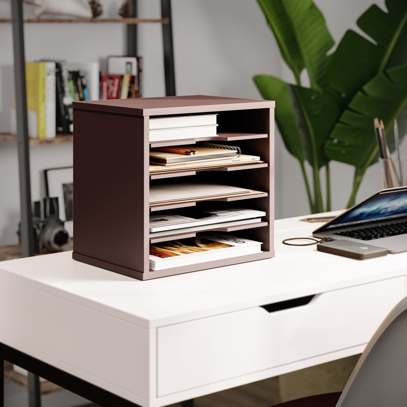 Logan Stackable 5-Tier Paper, Mail and File Organizer, Espresso