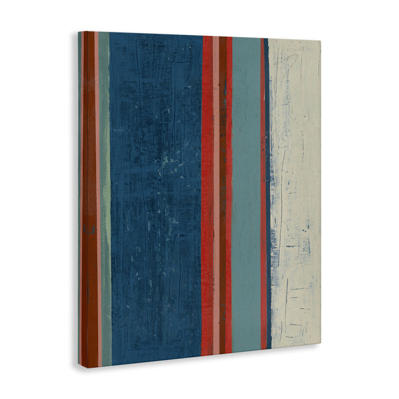 «Farmhouse Rustic Stripes», art mural sur toile par Pippin Schupbach, H 48 po x l 36 po