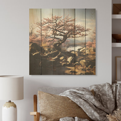 Bonsai serein au Japon - Art de chêne sur bois de pin naturel