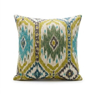 Green Avalanche Ikat Sunbrella® Outdoor Reversible Throw Pillow