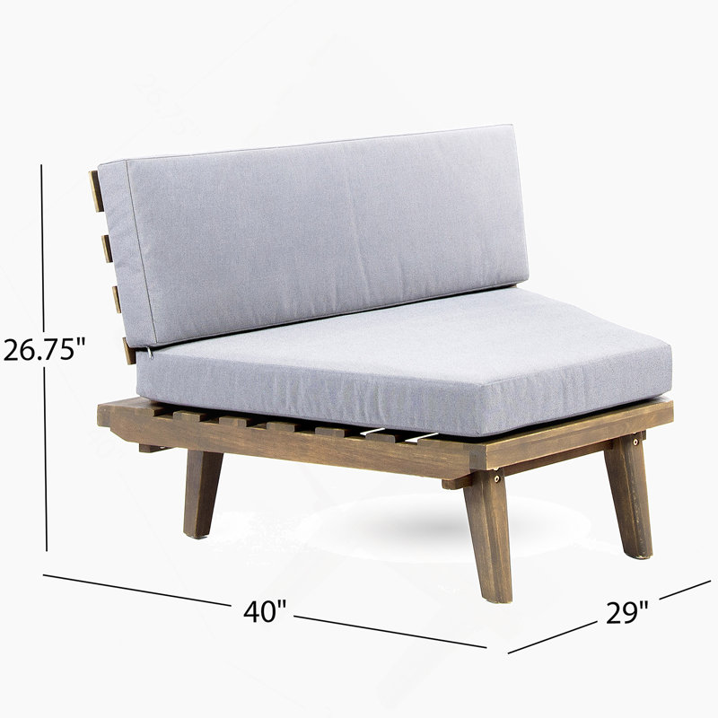 Ensemble de canapé en forme de V 4 pièces HILLCREST - Gris