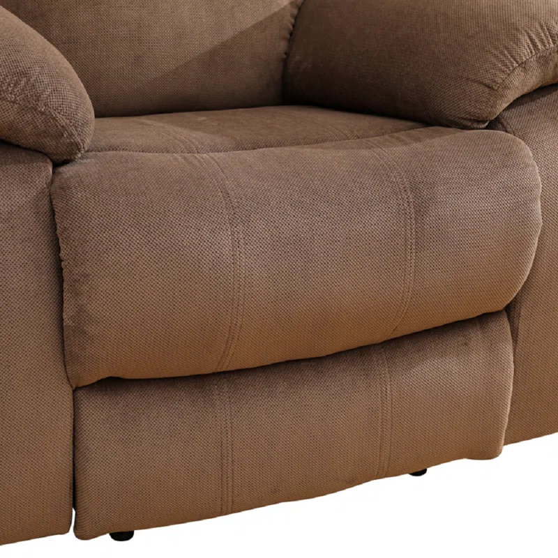 78.5"Pillow Top Arm  Reclining Sofa with Drop down table and Cupholders, Brown Corduroy