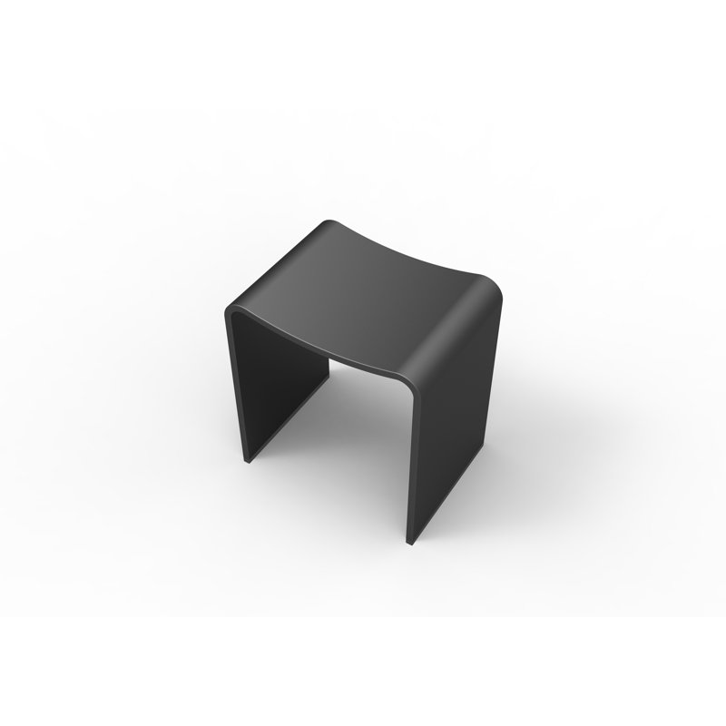 Tabouret de douche - Noir mat, fabrication en acrylique de qualité supérieure, Noir mat