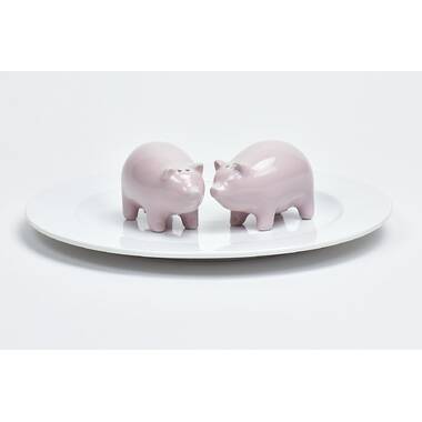 Happy Pigs Ceramic Salt and Pepper Shakers, Set of 4 - Tableware - Cosmos