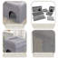 Ensemble de maison pour chat empilable 3 places, maison de chat avec patin à griffer, cachette pour chat pliable, 2 étages
