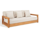 Montford Teak Patio Sofa with Cushions