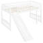 White Twin Loft Bed With , Enhance Bedroom Solid Wood Size Slide - White, For A Vibe